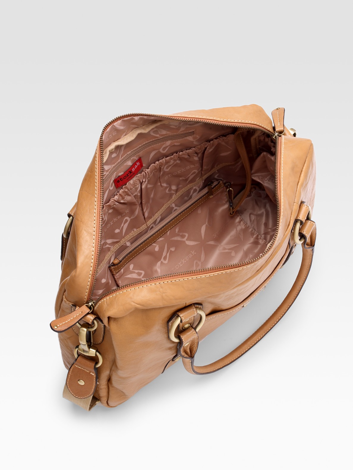 Lyst Storksak Elizabeth Leather Baby Bag in Brown