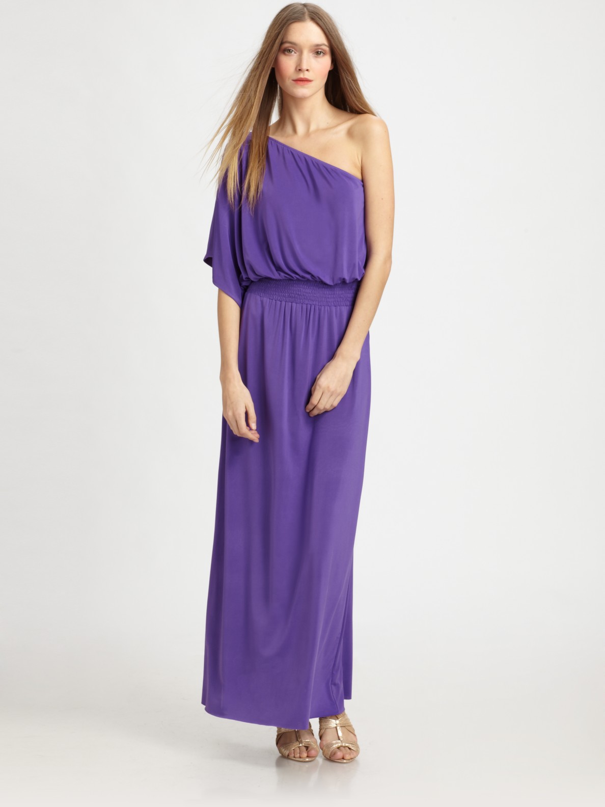 Tbags One Shoulder Maxi Dress in Purple Lyst