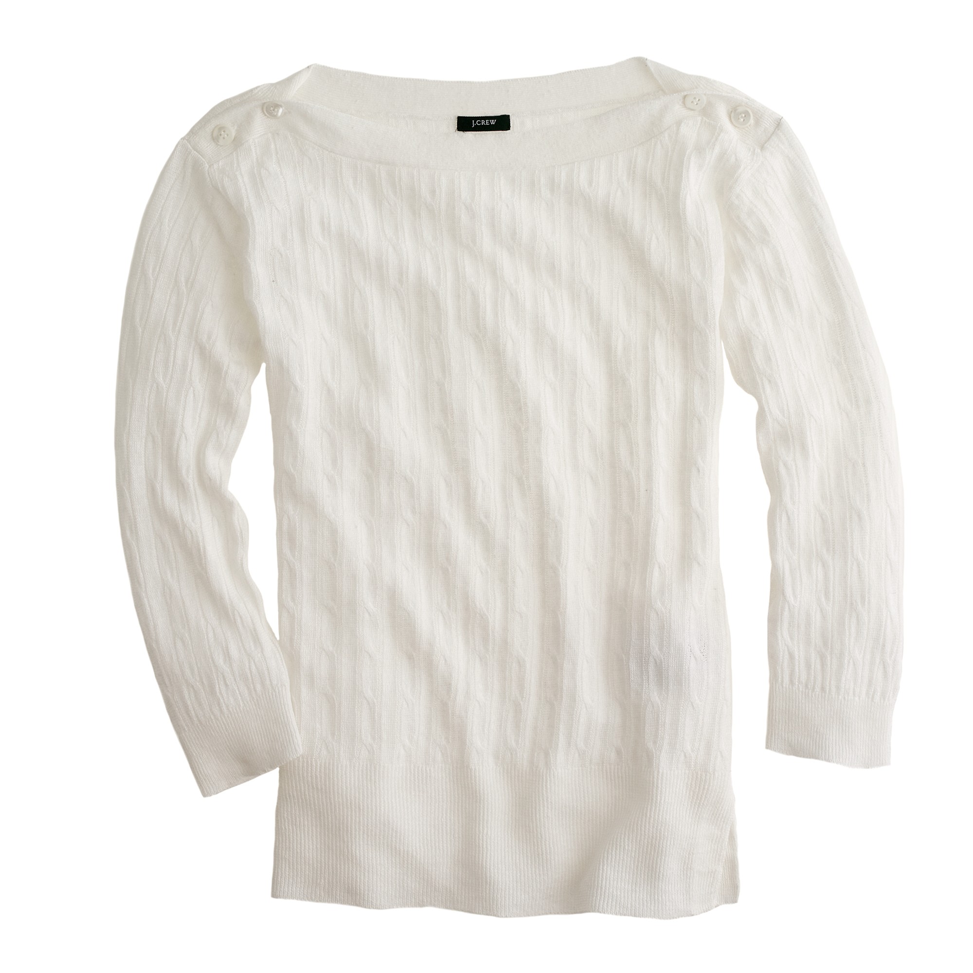 white linen sweater