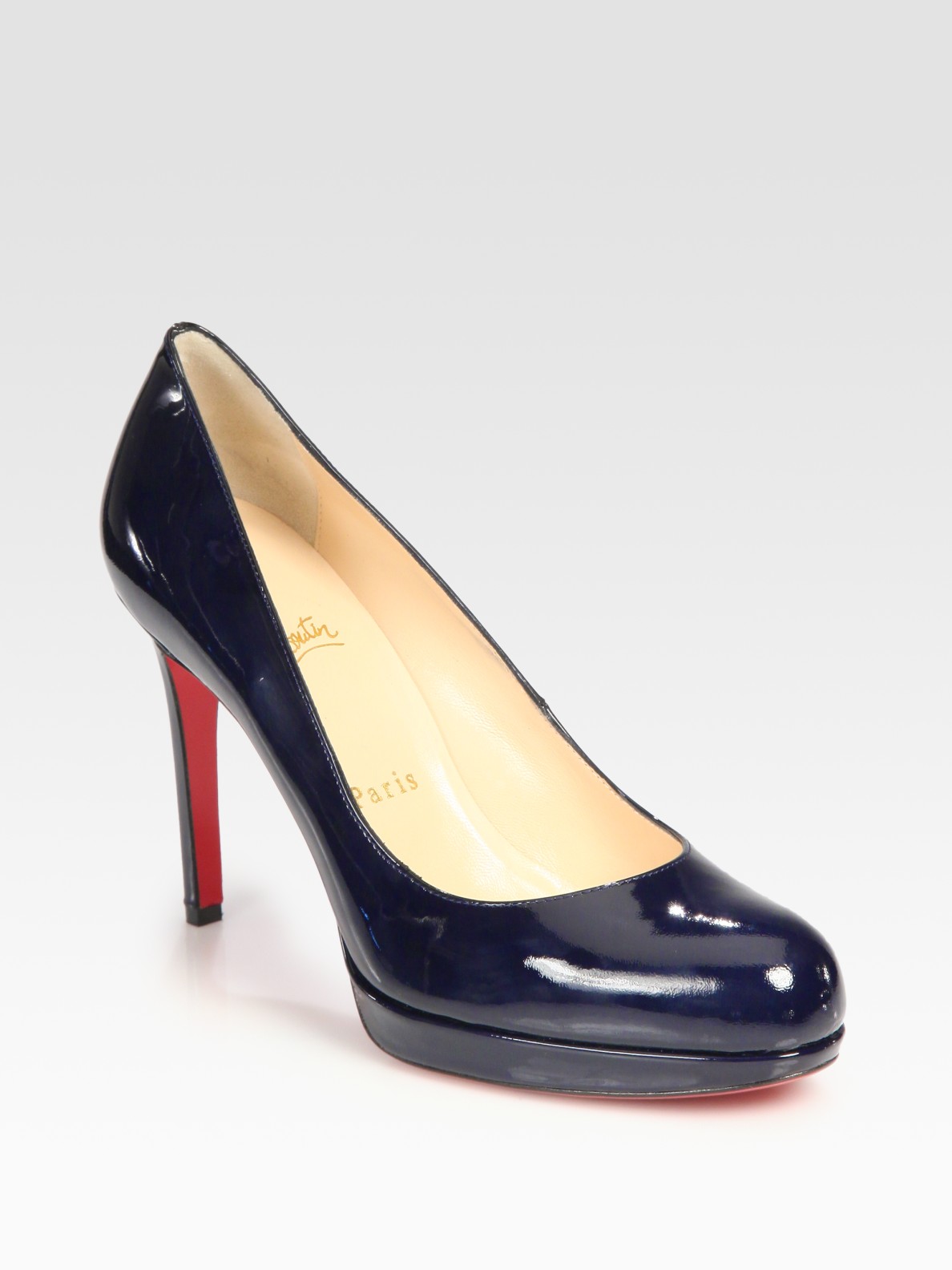 Christian Louboutin Patent Leather Platform Pumps in Blue (navy) | Lyst