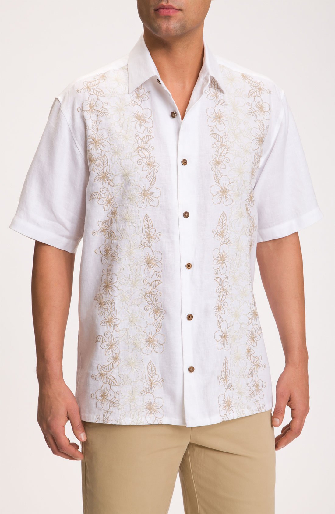 Tommy Bahama Hibiscus Harlem Linen Campshirt in White for Men | Lyst