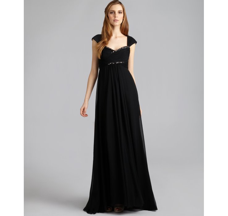 black empire waist gown