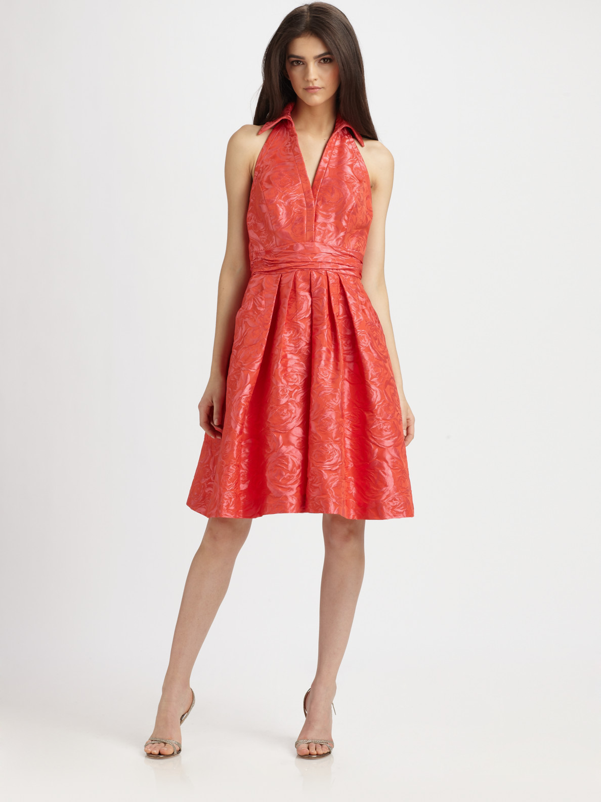 theia beaded brocade gown