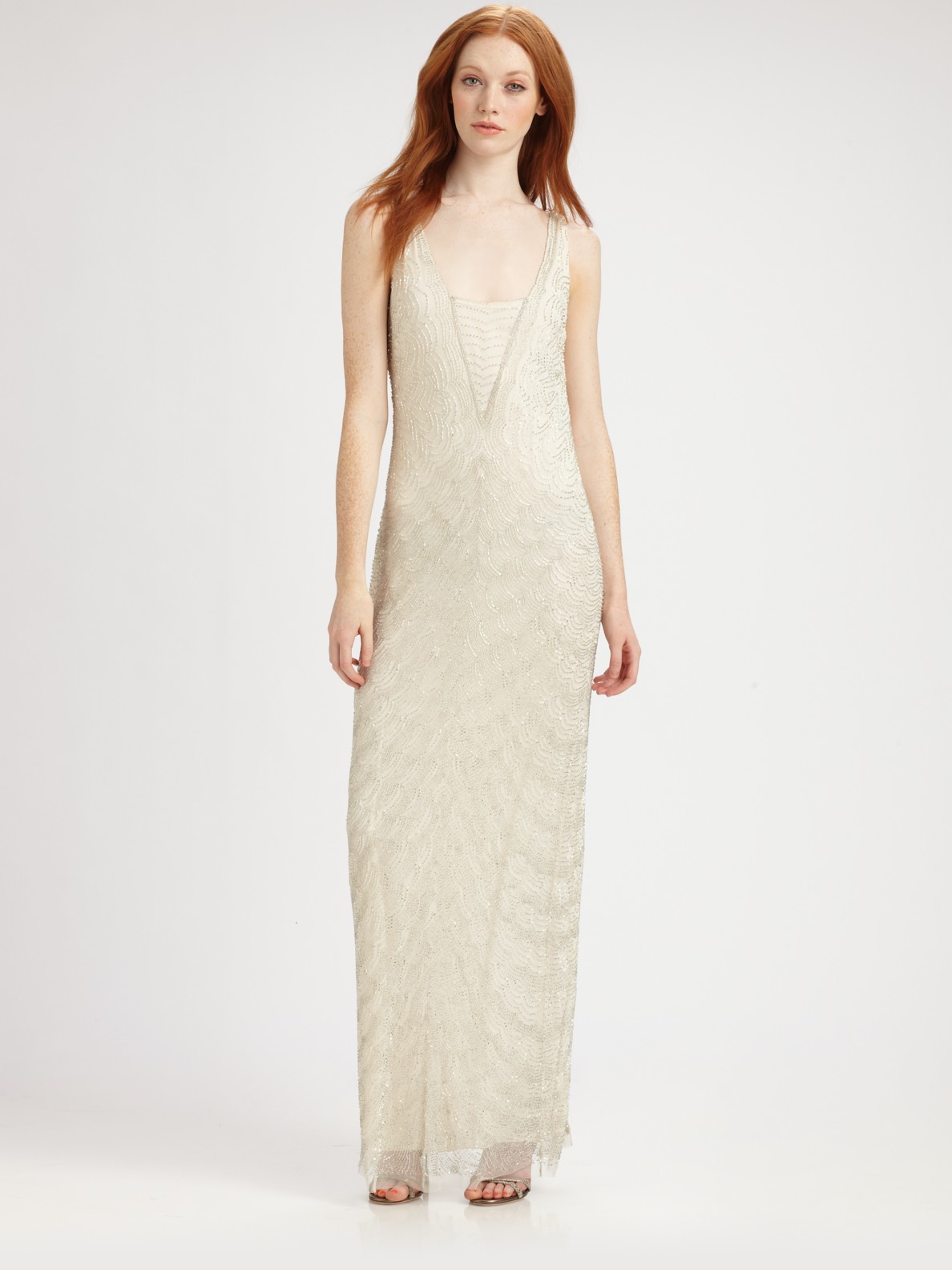 aidan mattox fully beaded gown