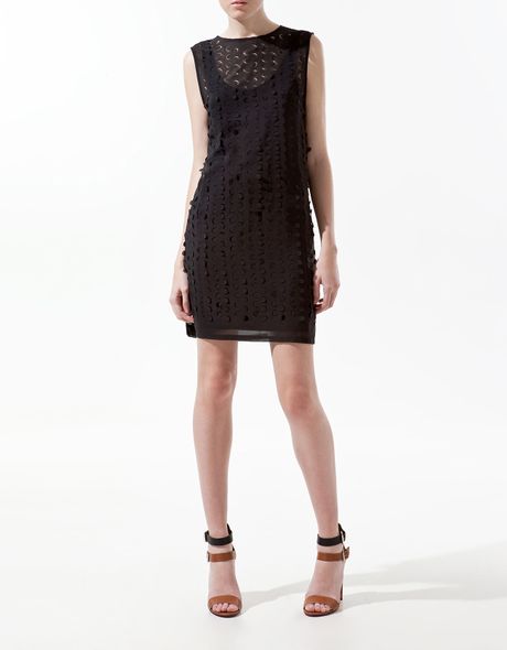 Zara Dress with Cut Out Design in Black | Lyst