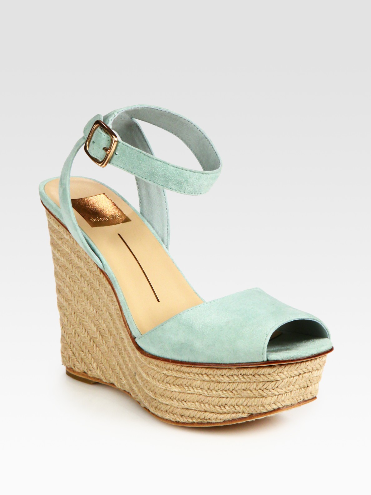 Lyst Dolce Vita Suede Platform Espadrille Wedge Sandals In Green