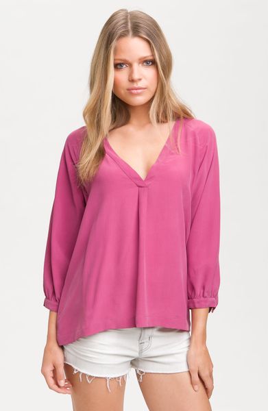 Joie Anka Silk Tunic Top in Pink (washed raspberry) | Lyst