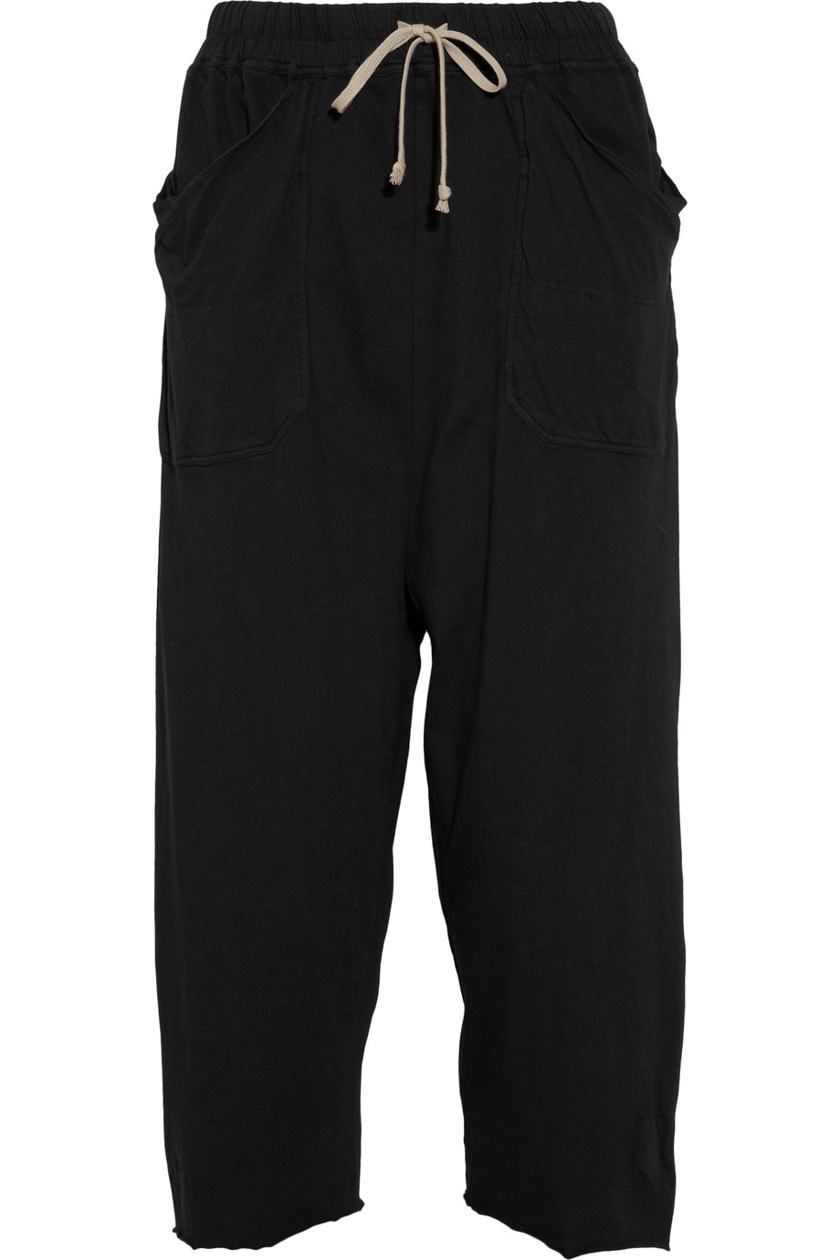 Drkshdw By Rick Owens Cropped Cottonjersey Harem Track Pants in Black ...