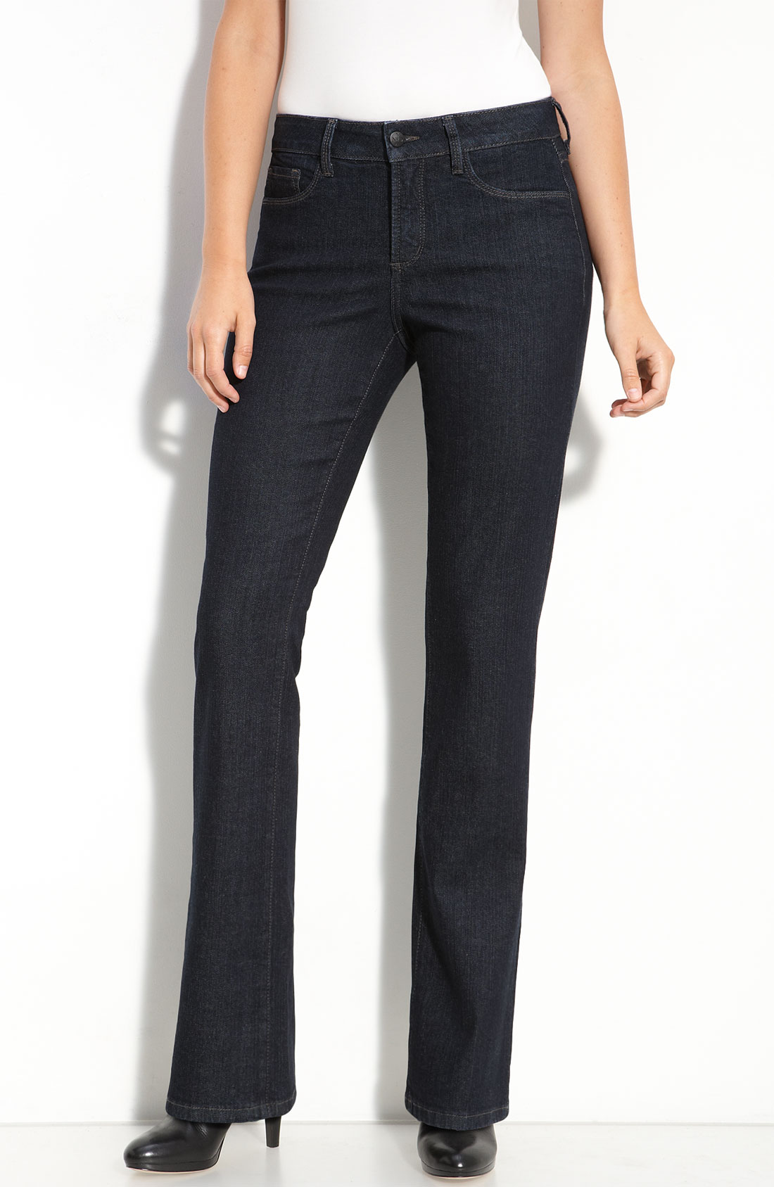 Cayman strapless straight leg jeans with stretch ruby