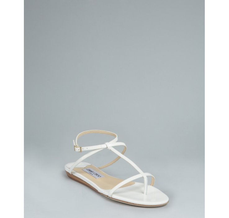 white flat thong sandals