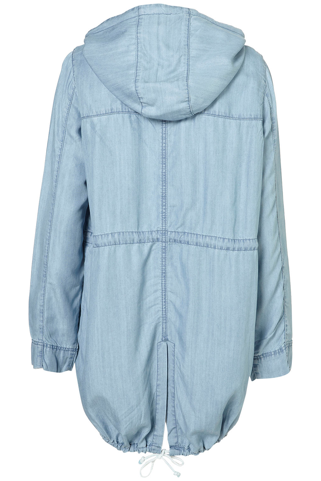 Lyst Topshop Premium Tencel Denim Parka In Blue 