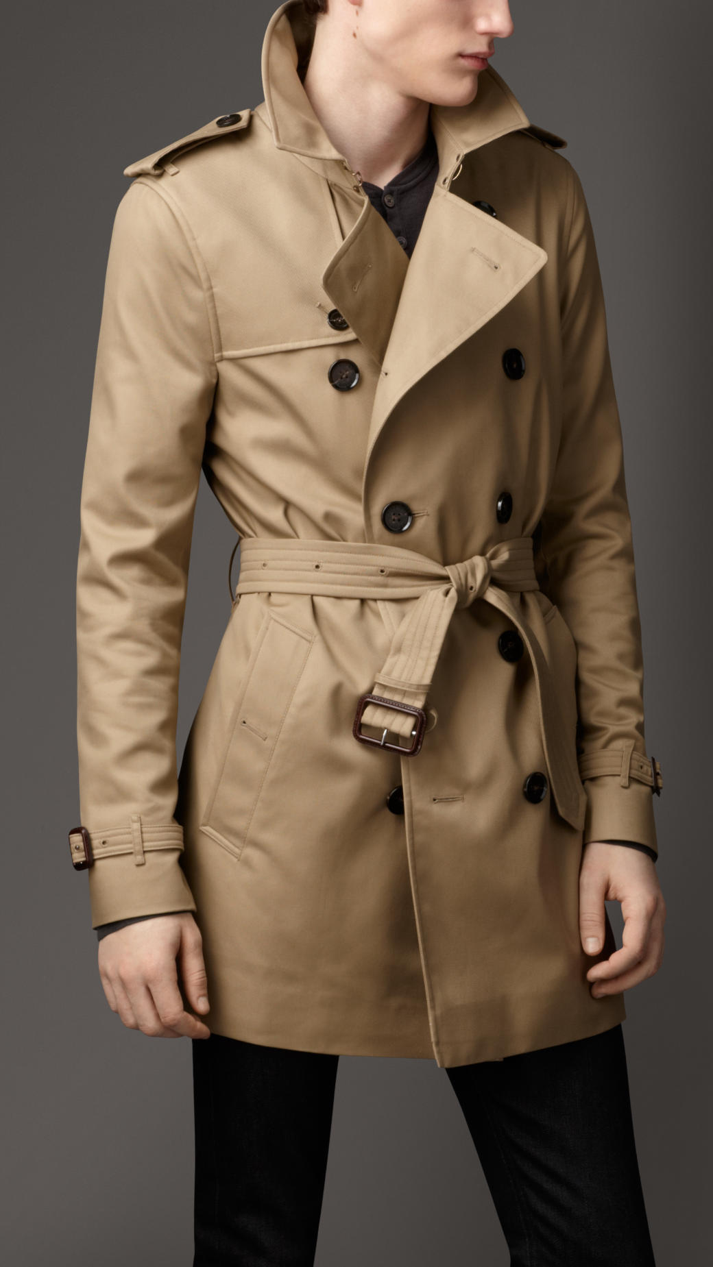 Burberry Mid-Length Technical Cotton Trench Coat in Beige for Men ...
