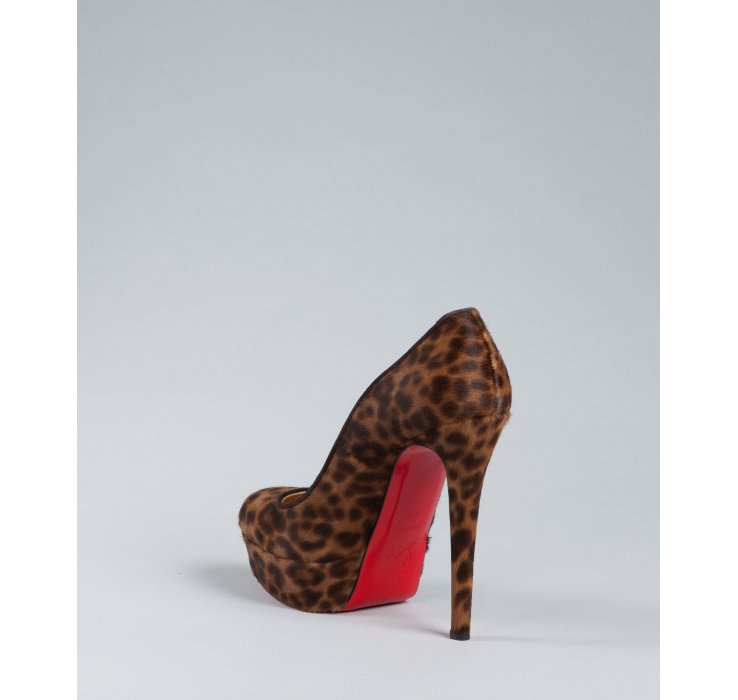 christian louboutin Miss booties Brown and tan leopard print ...