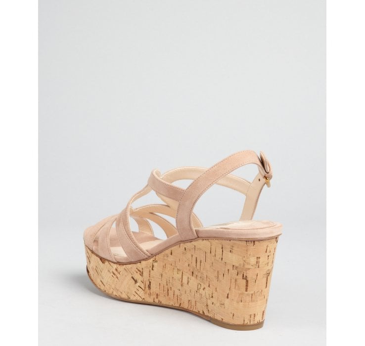 strappy nude wedge sandals