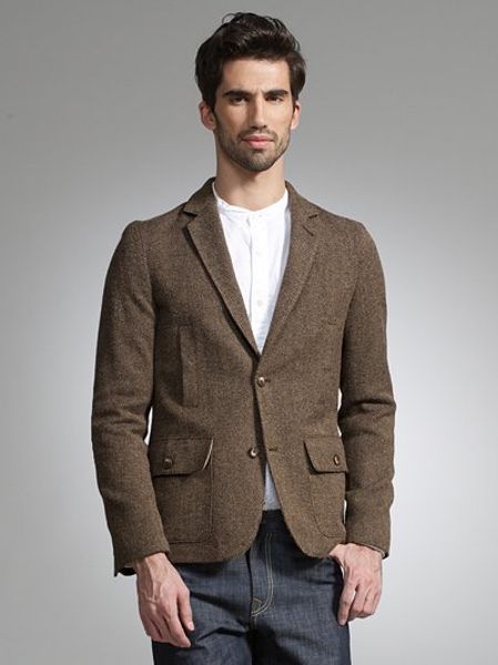 John Lewis Herringbone Workwear Blazer in Brown for Men | Lyst