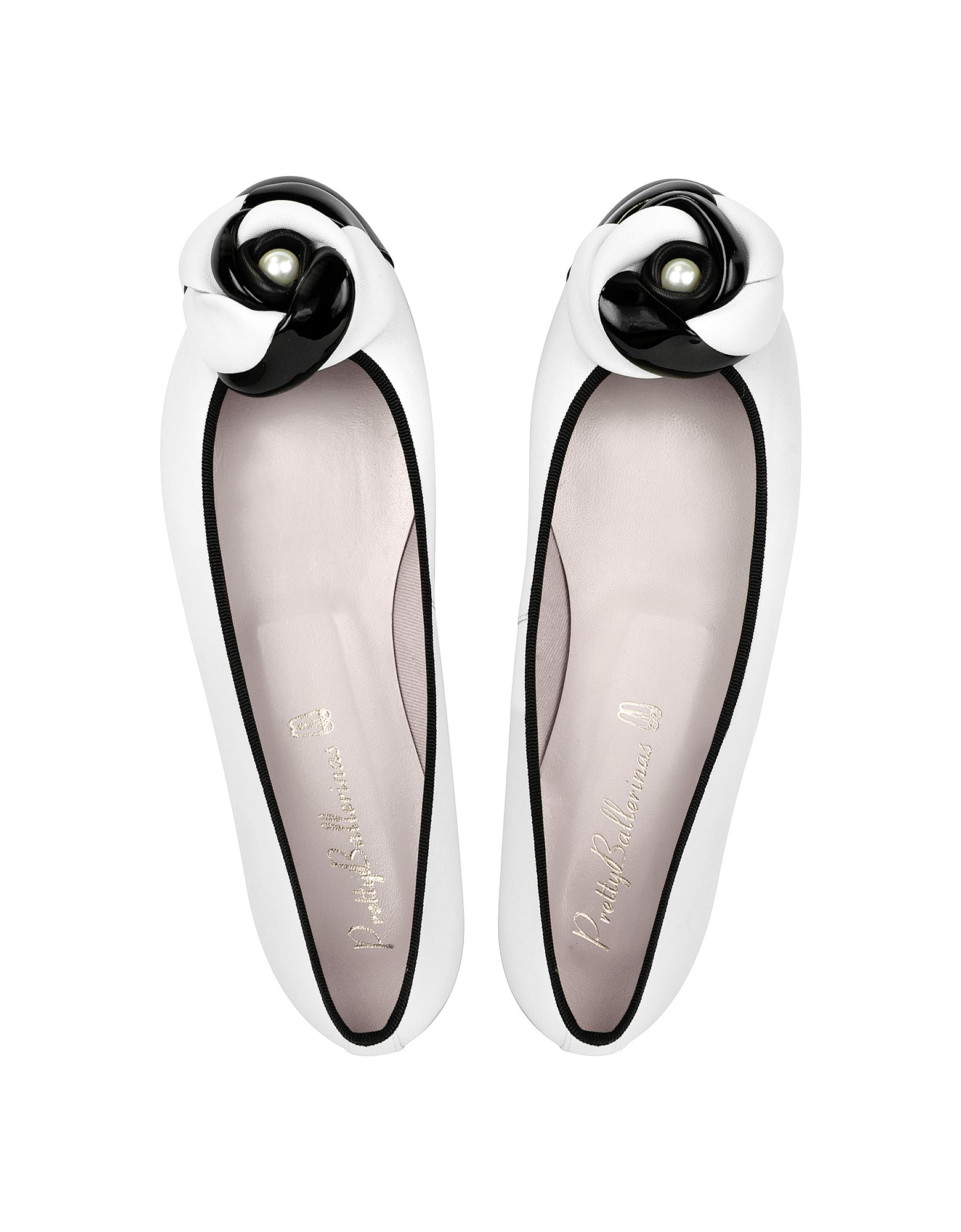 black and white ballerina shoes