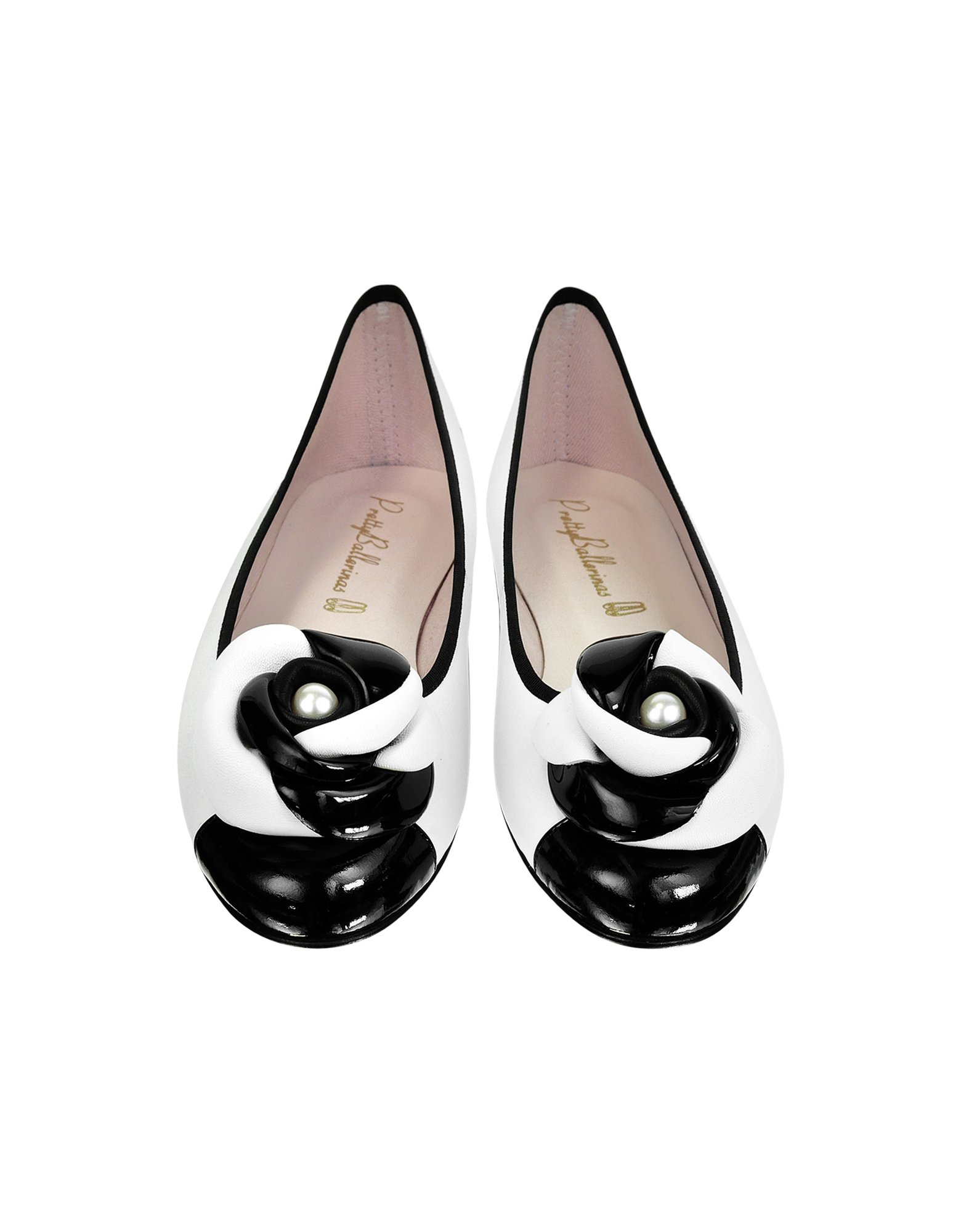 black and white ballerina shoes
