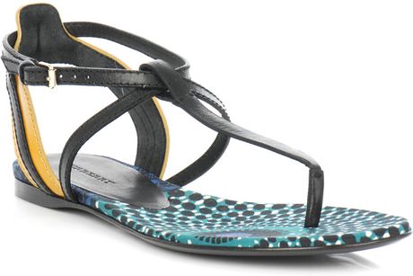 Burberry Prorsum Somers Flat Sandals in Black | Lyst