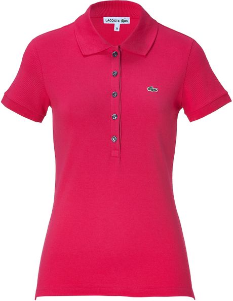 Lacoste Magenta Ss Polo Shirt in Pink (magenta) | Lyst