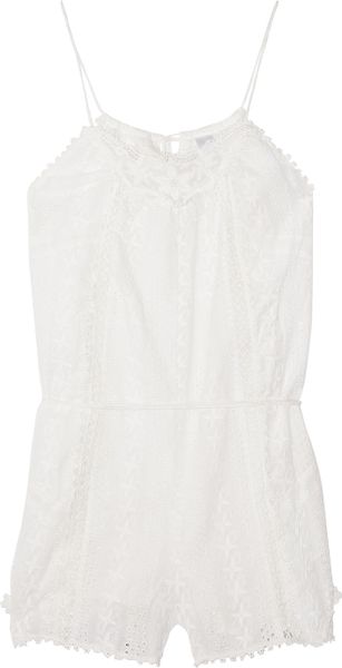 Zimmermann Devoted Broderie Anglaise Cotton Playsuit in White | Lyst