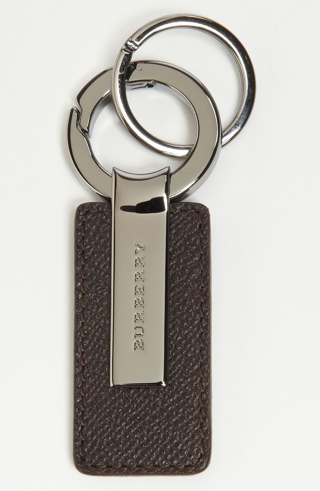 Burberry Leather Metal Key Chain in Black for Men (ebony) | Lyst