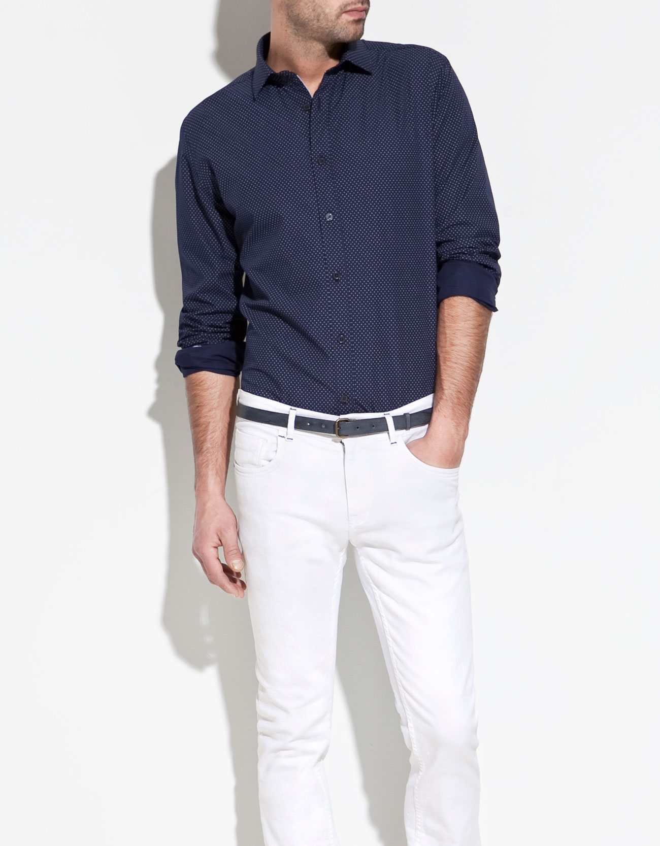 Zara Printed Shirt in Blue for Men (navy) | Lyst
