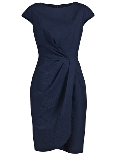 Lela Rose Pebble Cap Sheath Dress in Blue (navy) | Lyst