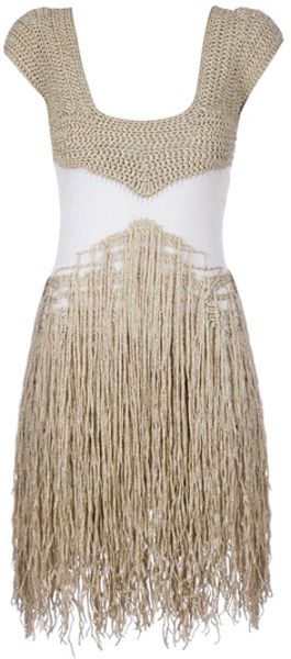 Mark Fast Sandstorm Crochet Dress in Beige (cream) | Lyst