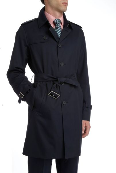 Aquascutum Fairmount Belted Raincoat in Blue for Men (navy) | Lyst