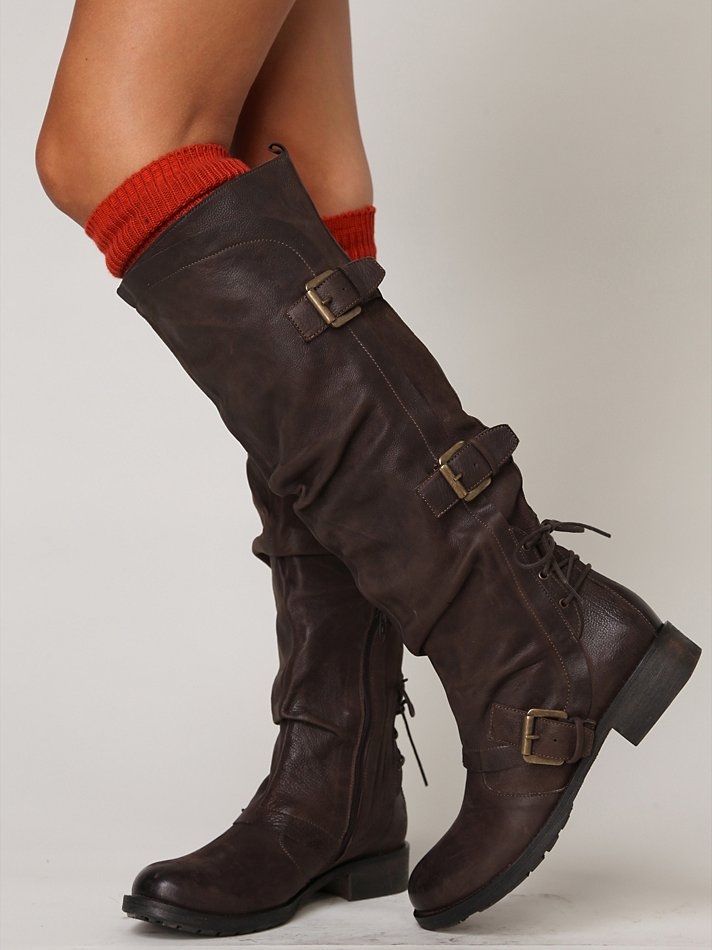 Lyst - Free People Marl Buckle Tall Boot in Brown