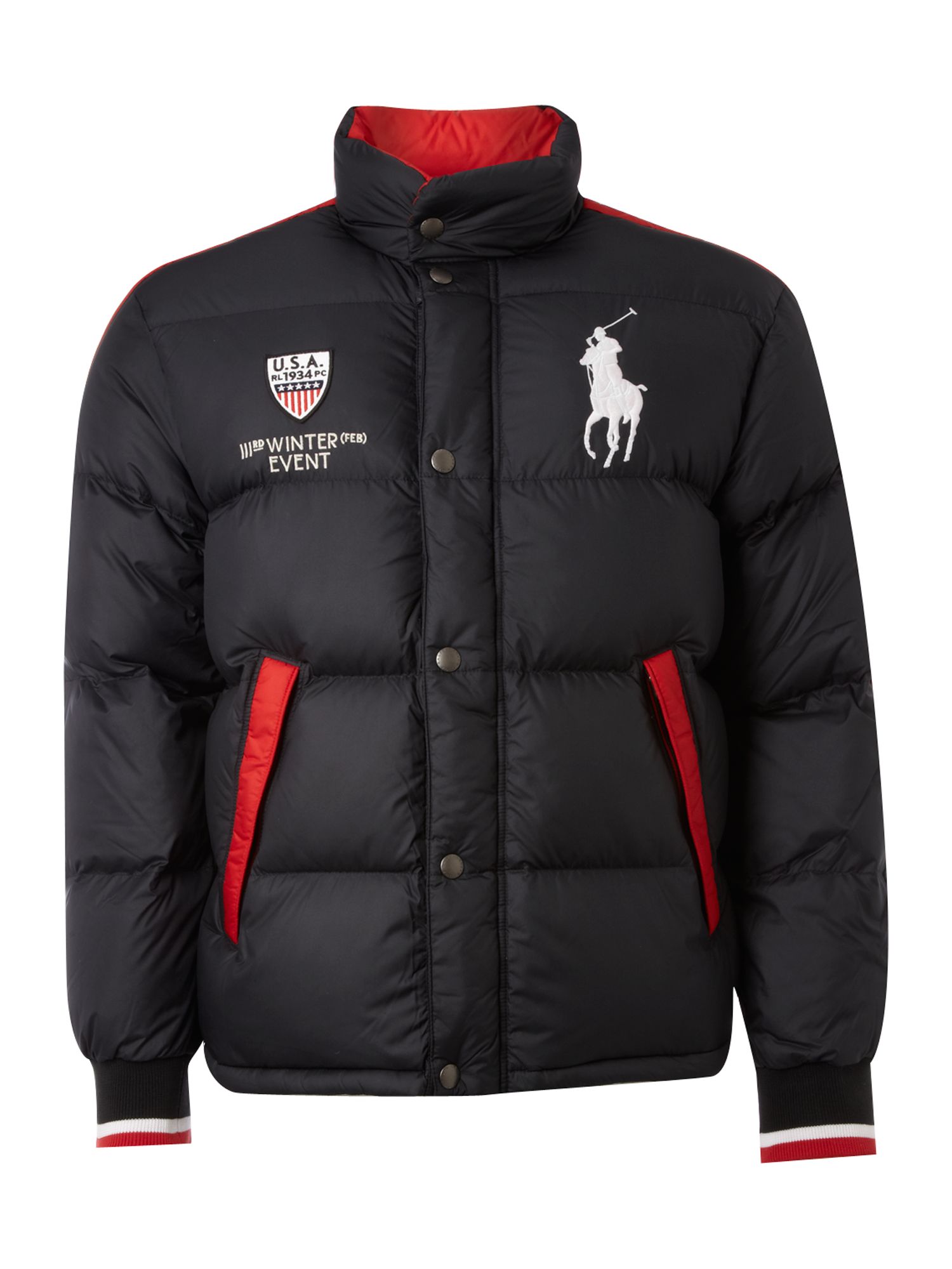 Polo Ralph Lauren USA Puffa Jacket in Black for Men | Lyst