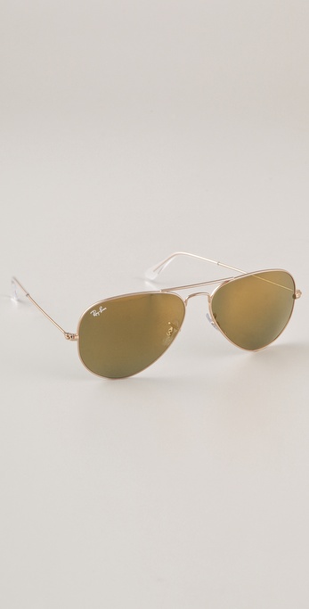 Lyst Ray Ban Mirrored Original Aviator Sunglasses In Metallic 