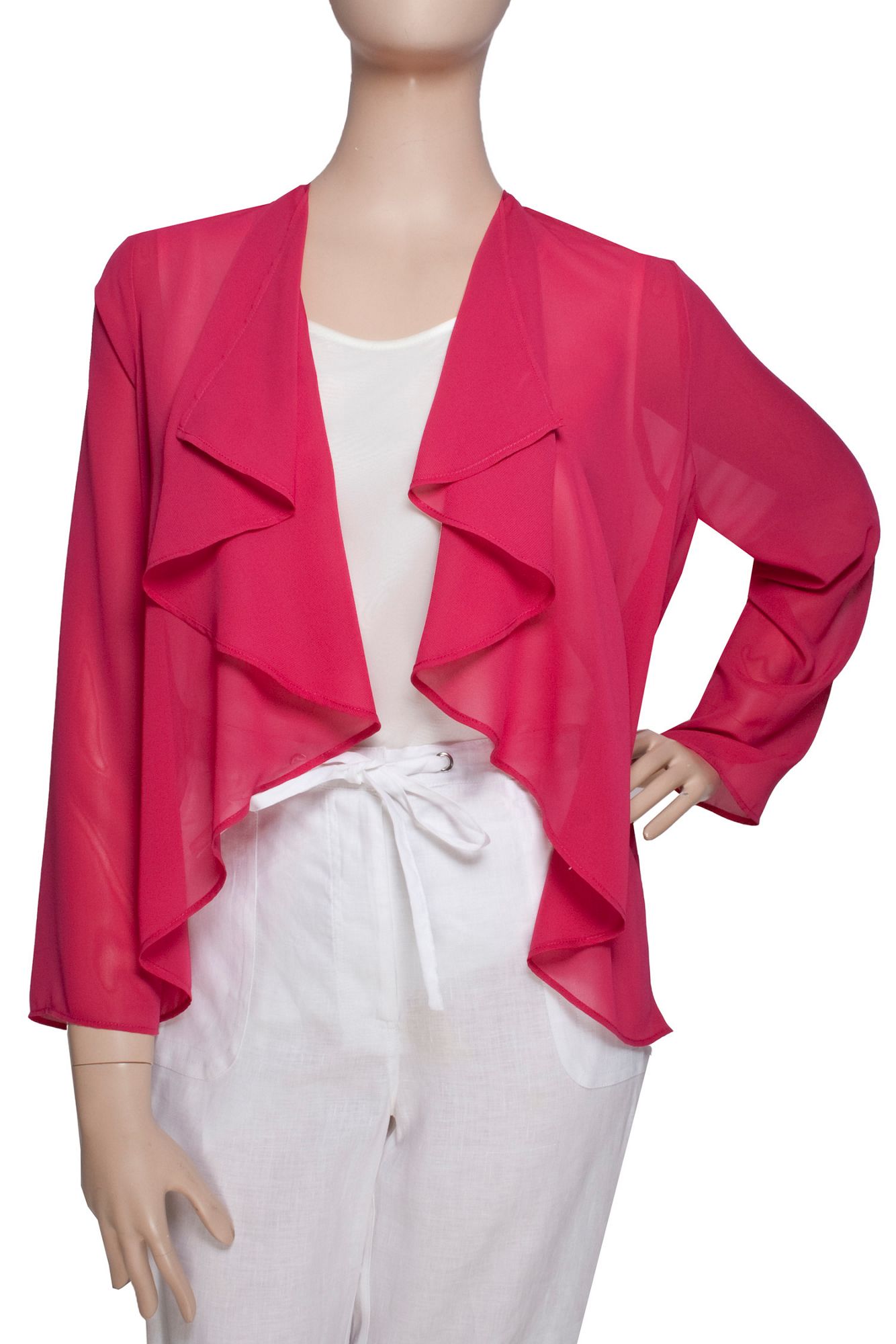 Ann Harvey Chiffon Jacket in Pink | Lyst