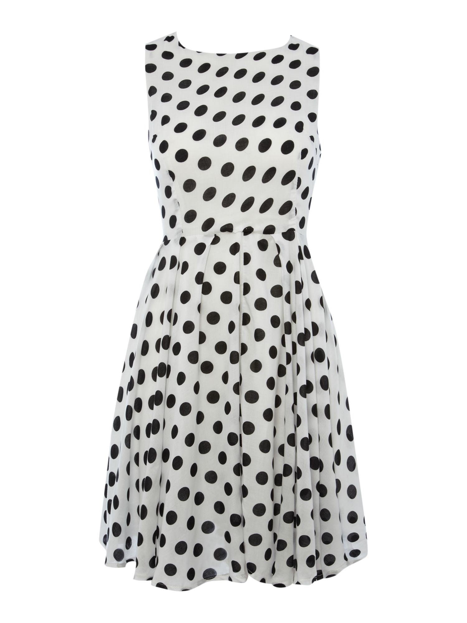Ax Paris Polka Dot Skater Dress in White (black & white) | Lyst