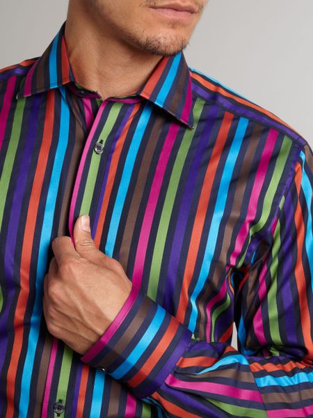 Duchamp Bold Stripe Long Sleeved Formal Shirt in Multicolor for Men ...
