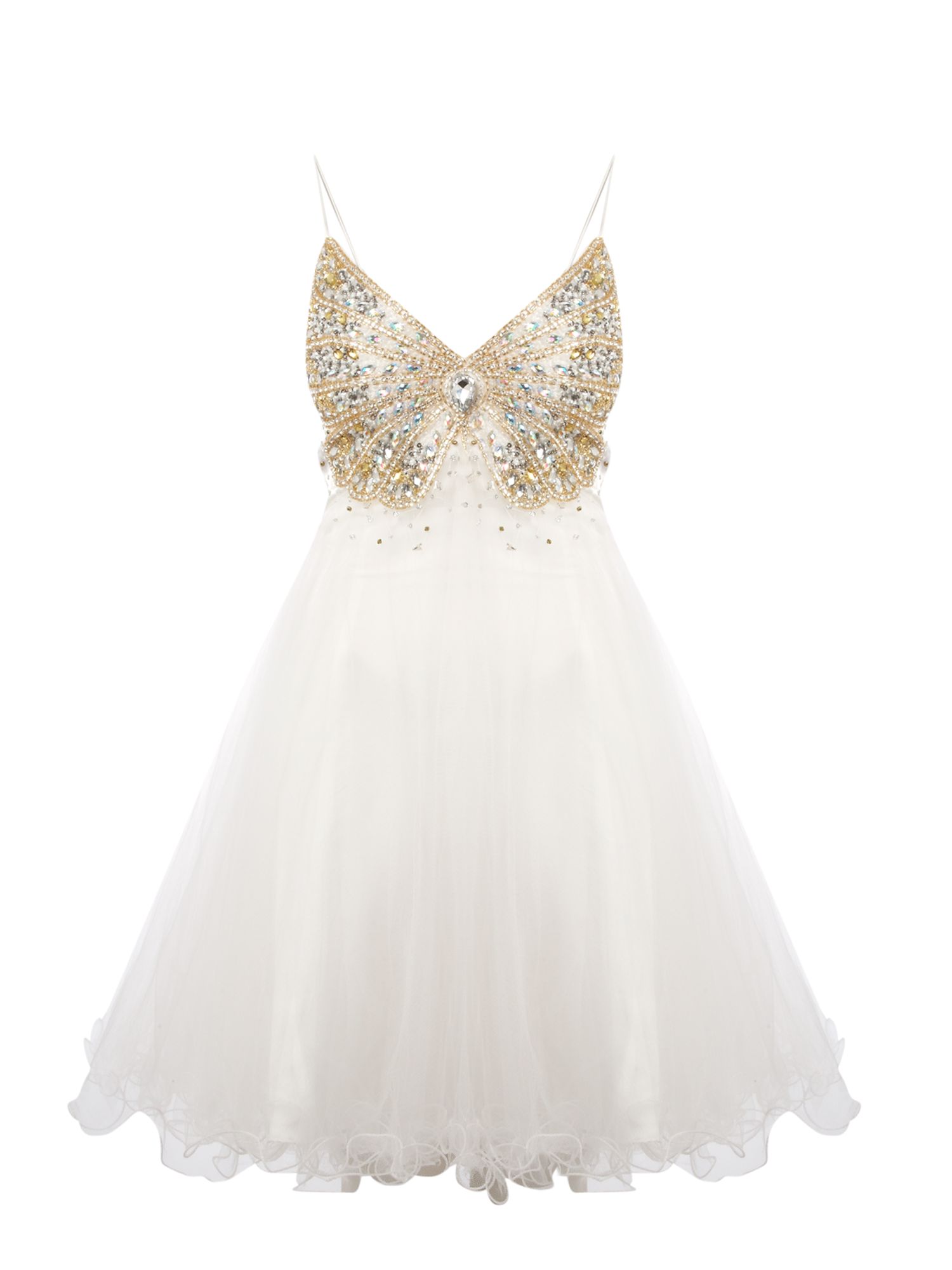 Forever unique Brook Embellished Prom Dress in Natural | Lyst