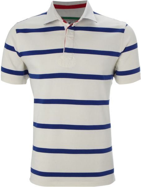 Howick Shortsleeved Fine Striped Rugby Shirt in White for Men | Lyst