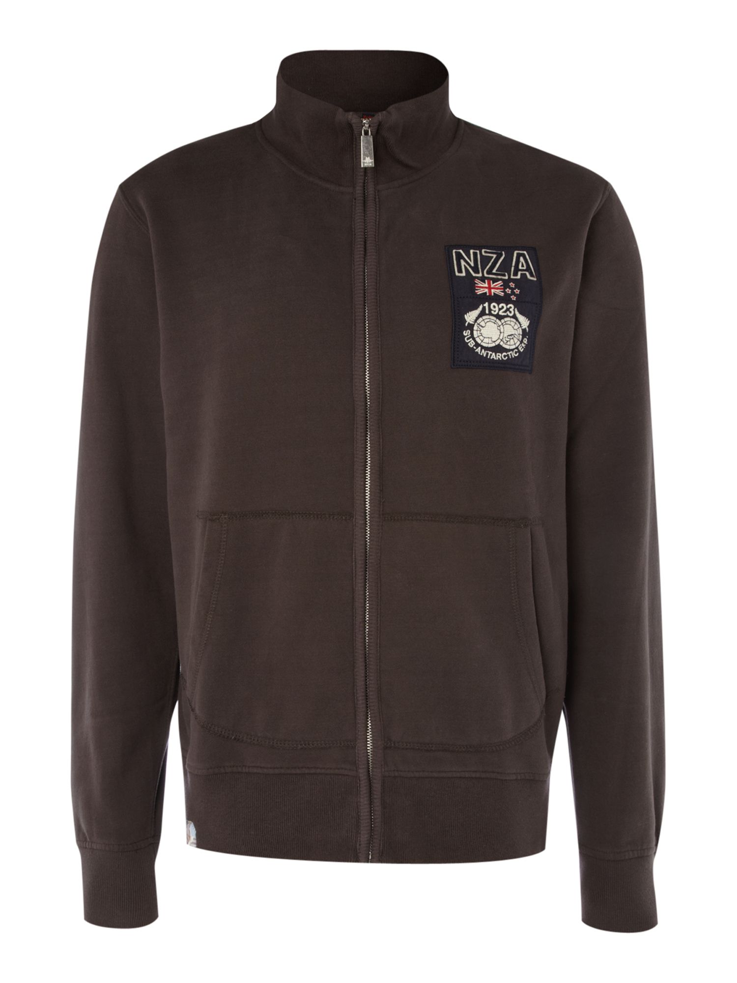 Nza Chest Logo Full Zip Sweater in Brown for Men | Lyst