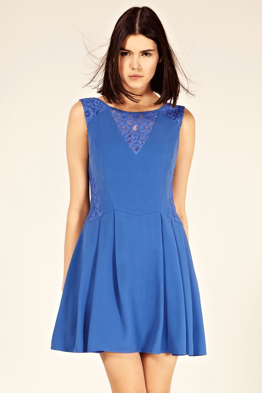 oasis blue lace skater dress