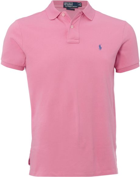 Polo Ralph Lauren Custom Fit Polo Shirt in Pink for Men (hot pink) | Lyst