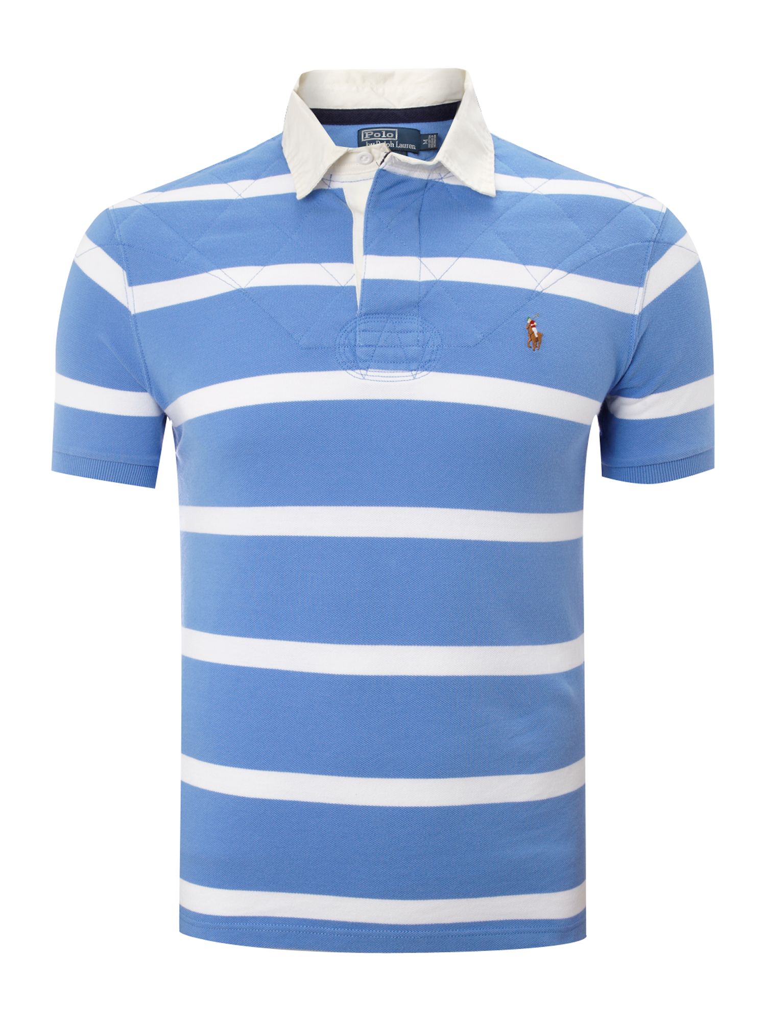 Polo Ralph Lauren Striped Custom Fitted Rugby Top in Blue for Men (sky ...