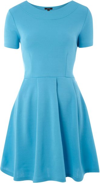 Therapy Ponti Skater Dress in Blue | Lyst