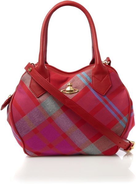 Vivienne Westwood Tartan Medium Cross Body Bag in Red | Lyst