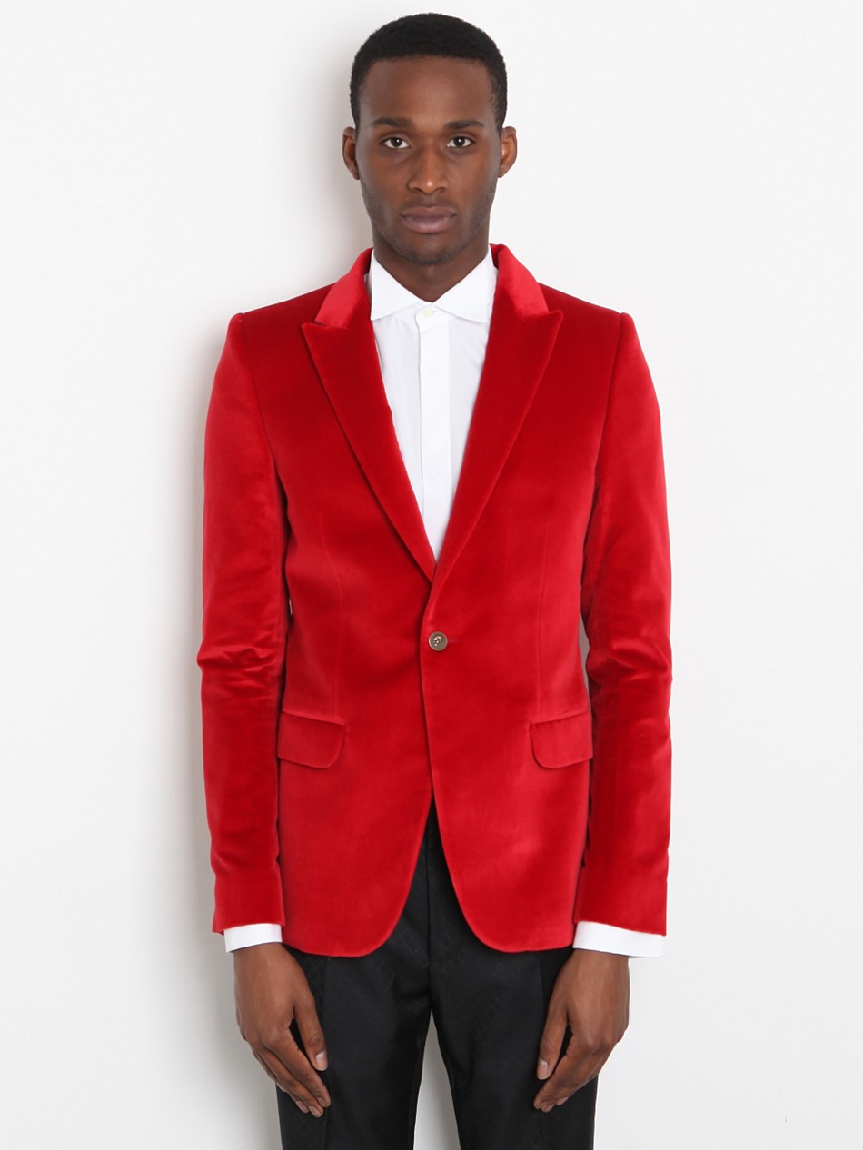 Alexander Mcqueen Velvet Jacket in Red for Men | Lyst