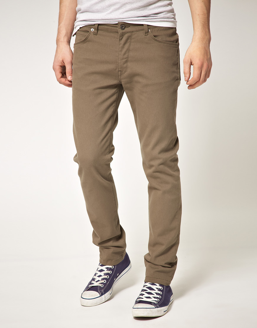 Lyst - Asos Khaki Skinny Jeans in Brown for Men