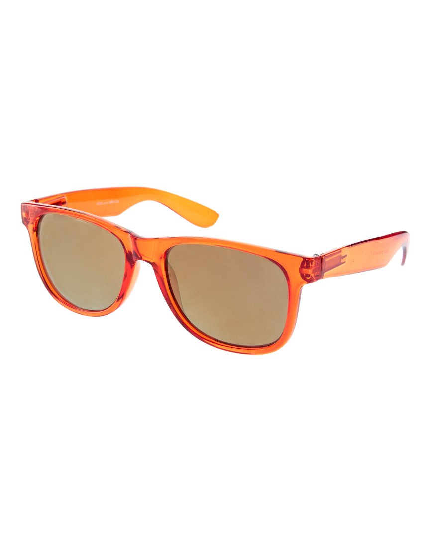 Lyst Asos Asos Orange Crystal Wayfarer Sunglasses In Orange For Men 