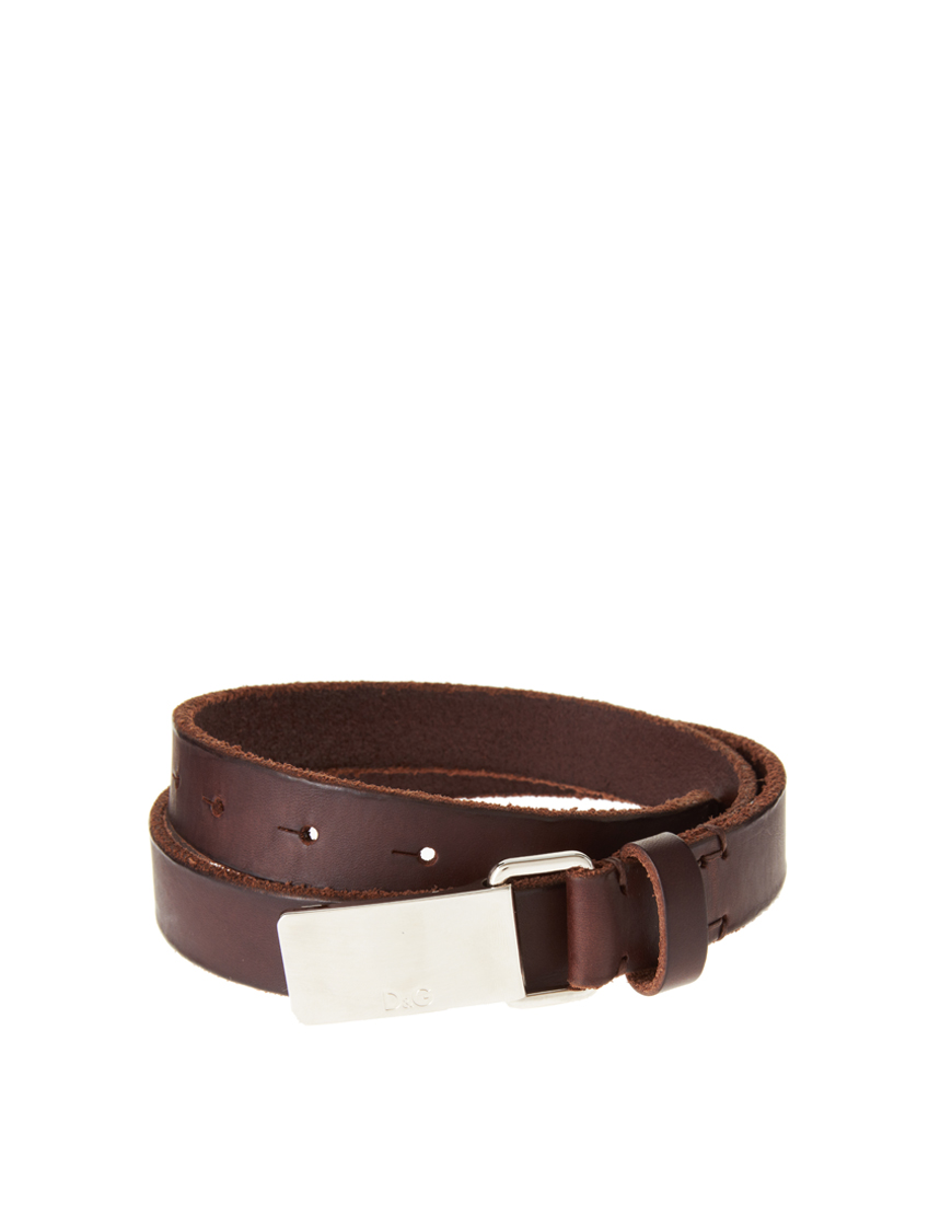Lyst - Dolce & Gabbana Dg Logo Buckle Belt in Brown for Men