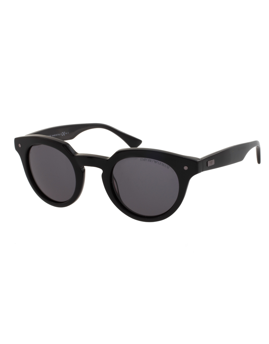 Lyst Emporio Armani Emporio Armani Round Sunglasses In Black For Men