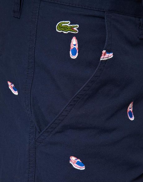 Lacoste L!ive Lacoste Live Shoe Embroidered Shorts in Blue for Men ...