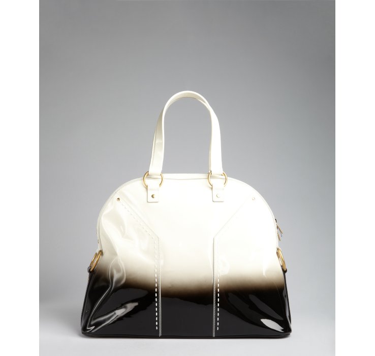 Saint laurent Ivory Ombr Patent Leather Muse Oversized Tote Bag ...